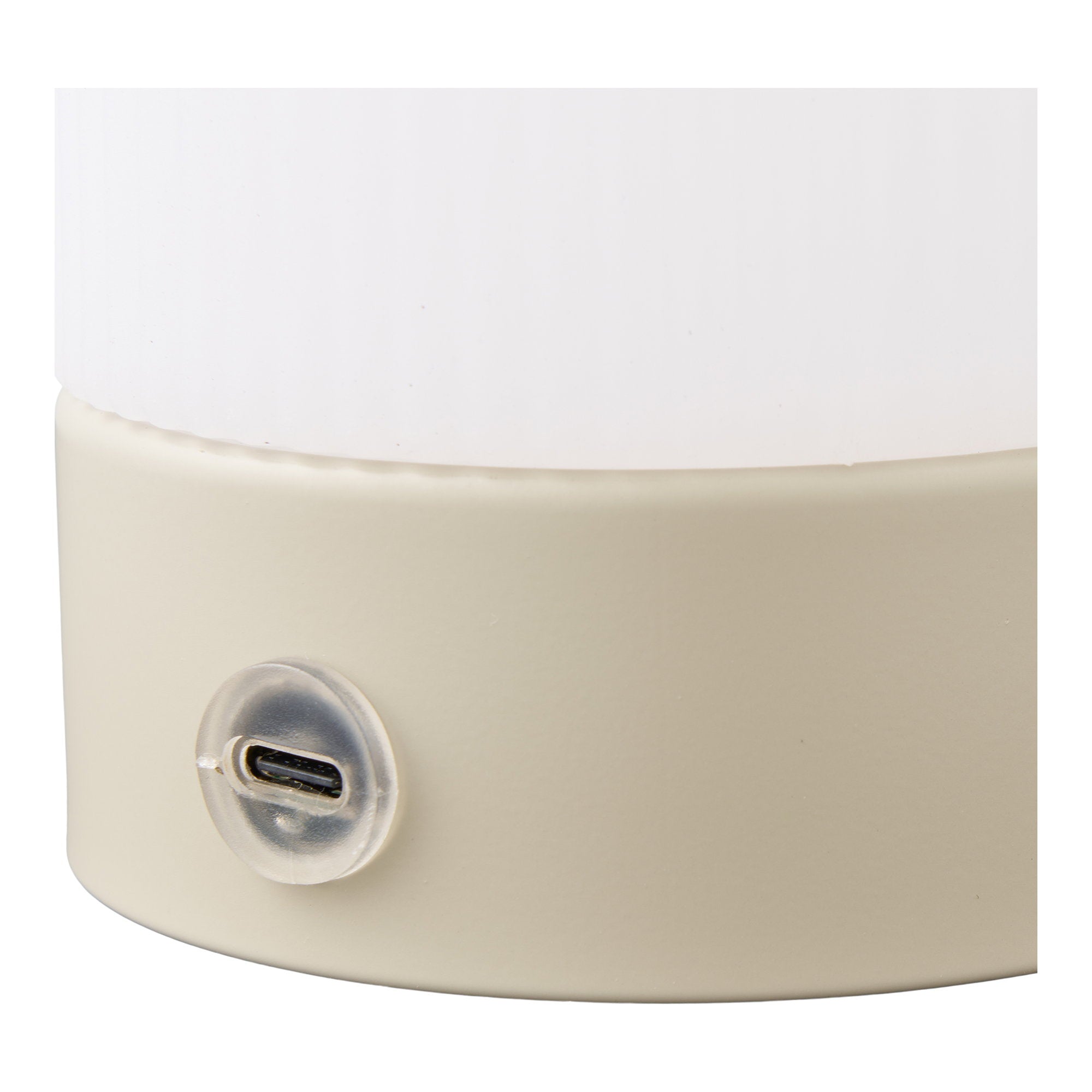 Ashford Tafellamp, oplaadbaar in metaal/PE, beige/wit