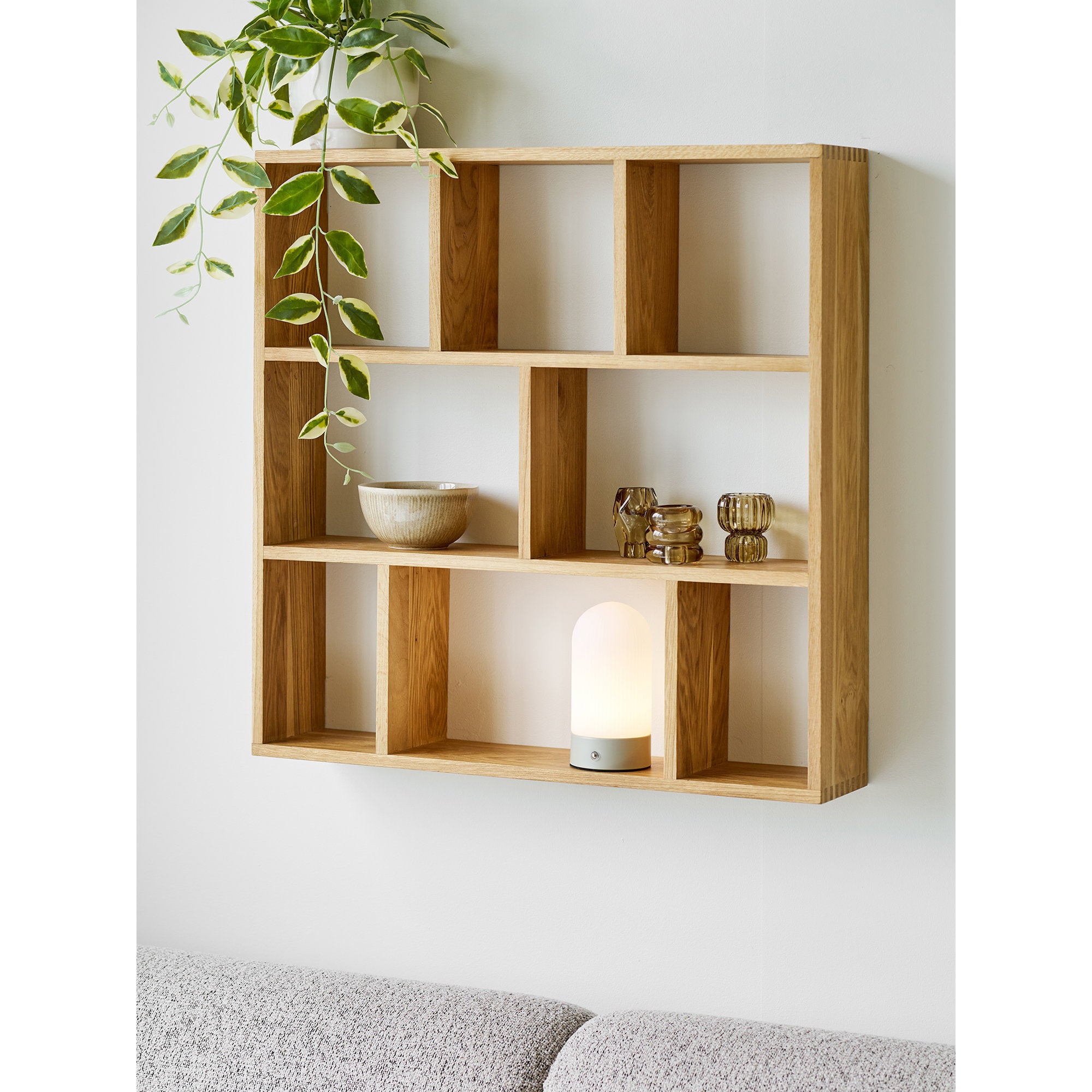Ashford Tafellamp, oplaadbaar in metaal/PE, beige/wit