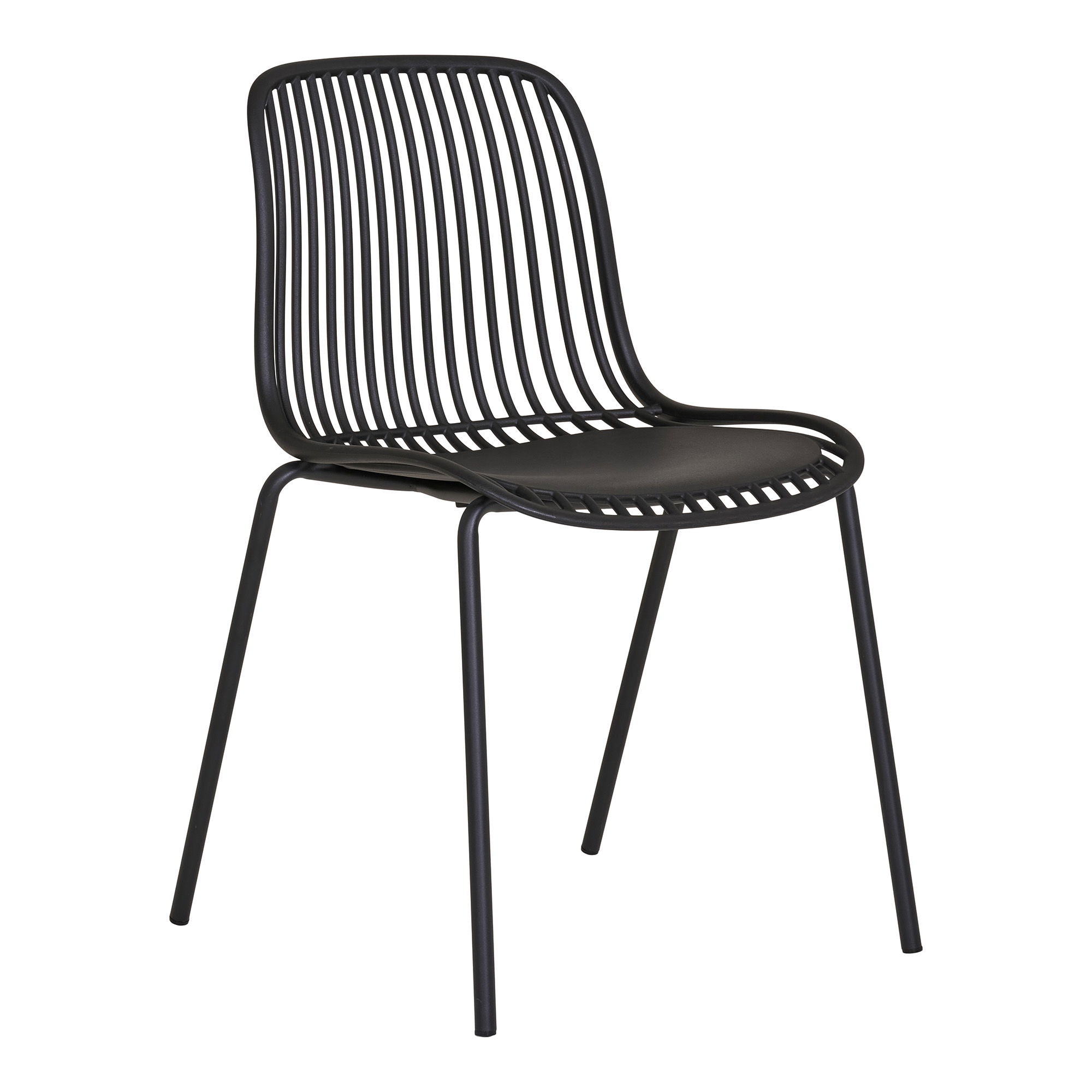 Branson eetkamerstoel , polypropylene, stackable, black (set of 4)