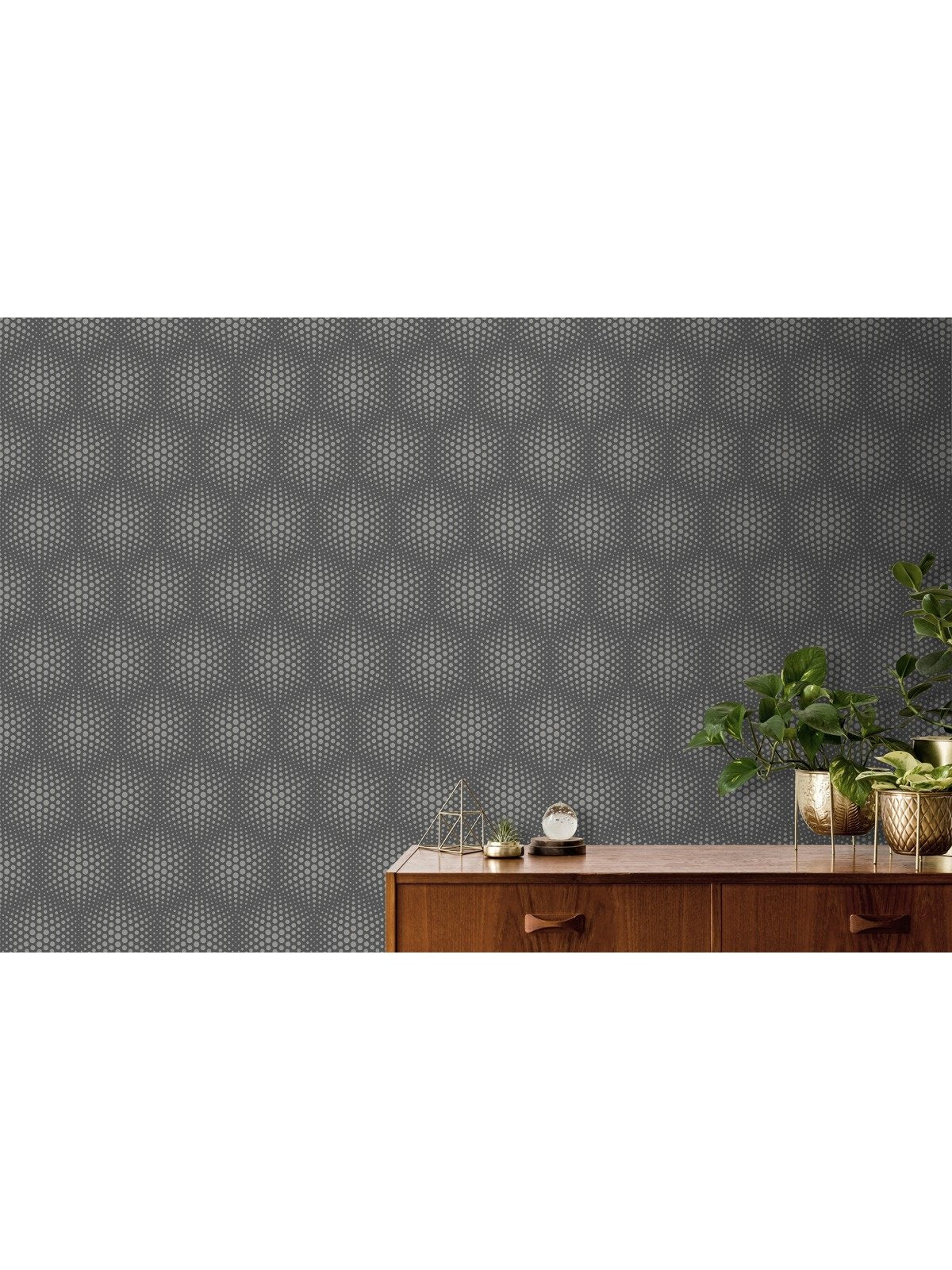 Behang Galactik stippen grijs