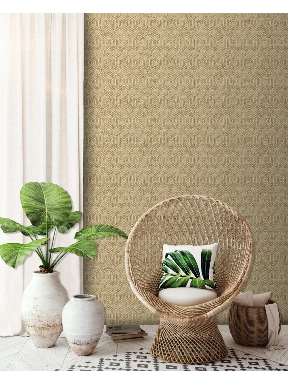 Behang Odyssee dessin beige