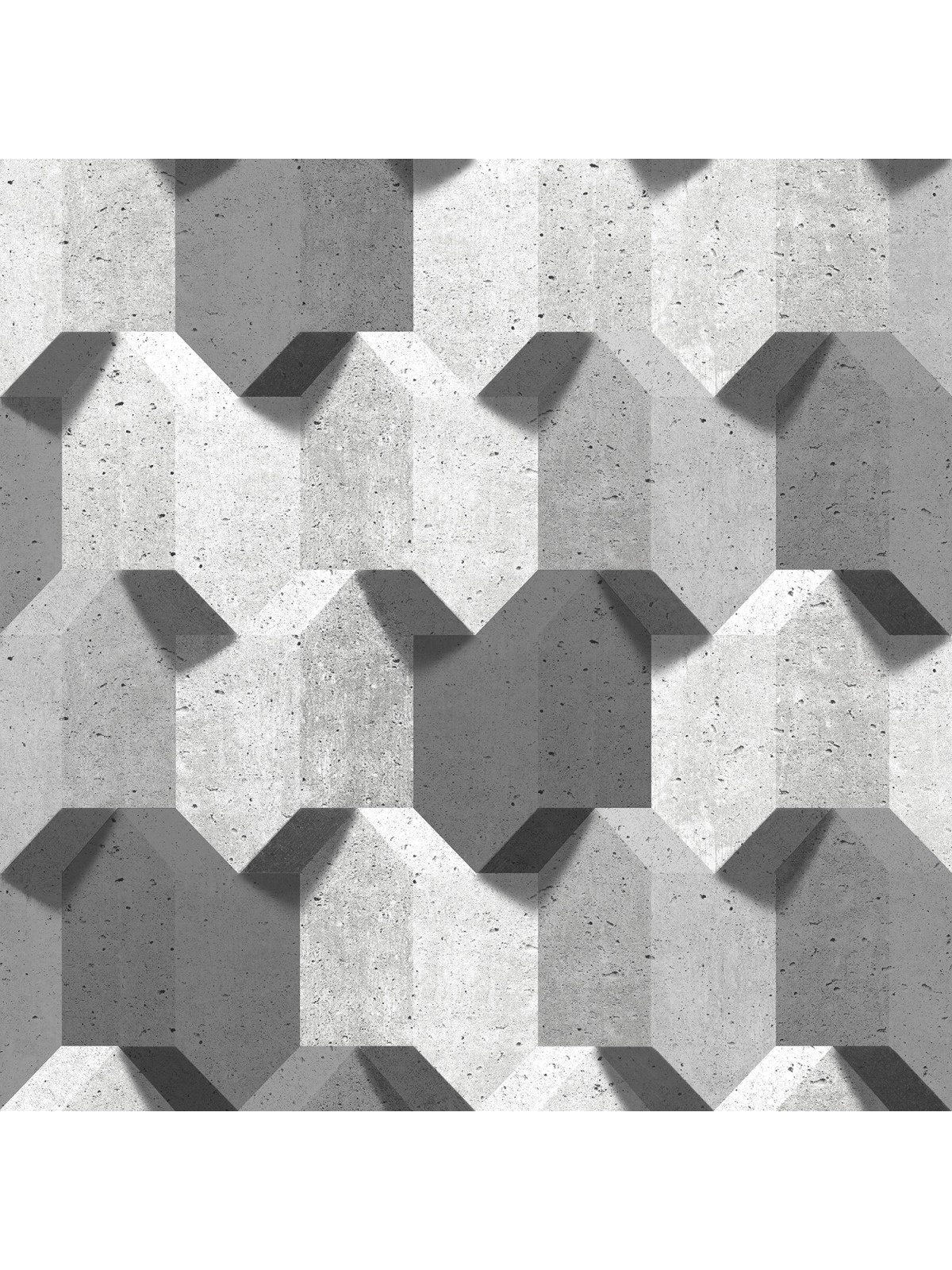 Behang Reflets 3D dessin grijs/zwart