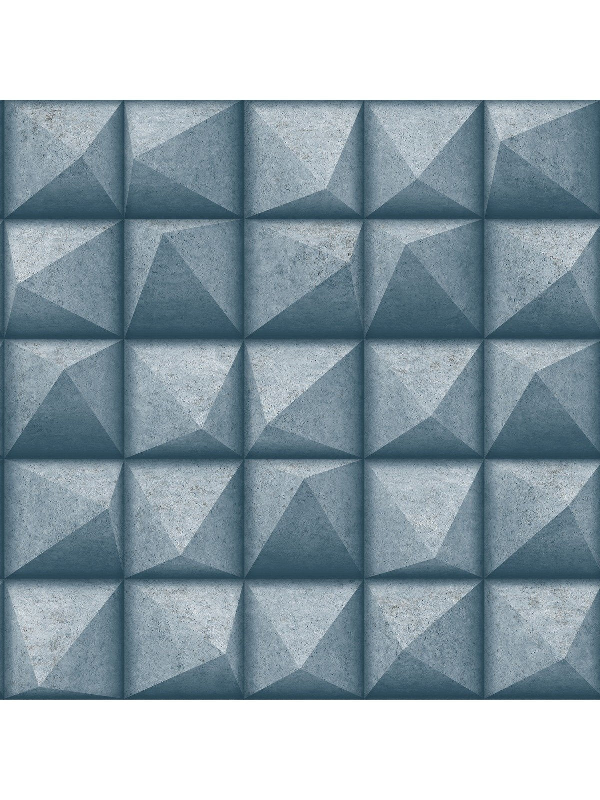 Behang Reflets 3D vierkant blauw/zilver