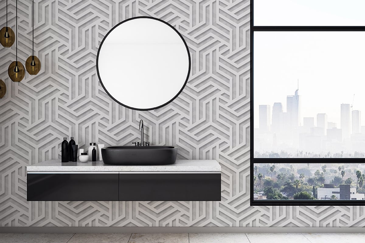 Behang Onyx dessin grijs/zilver