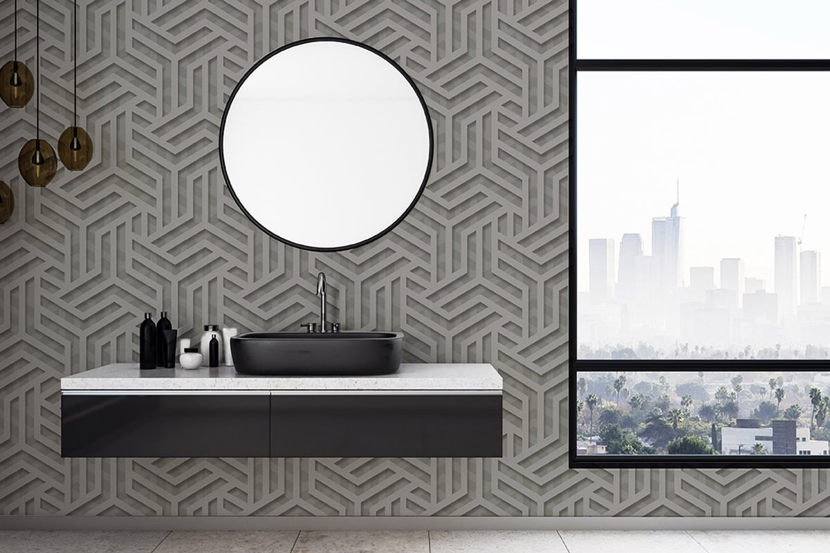 Behang Onyx dessin antraciet