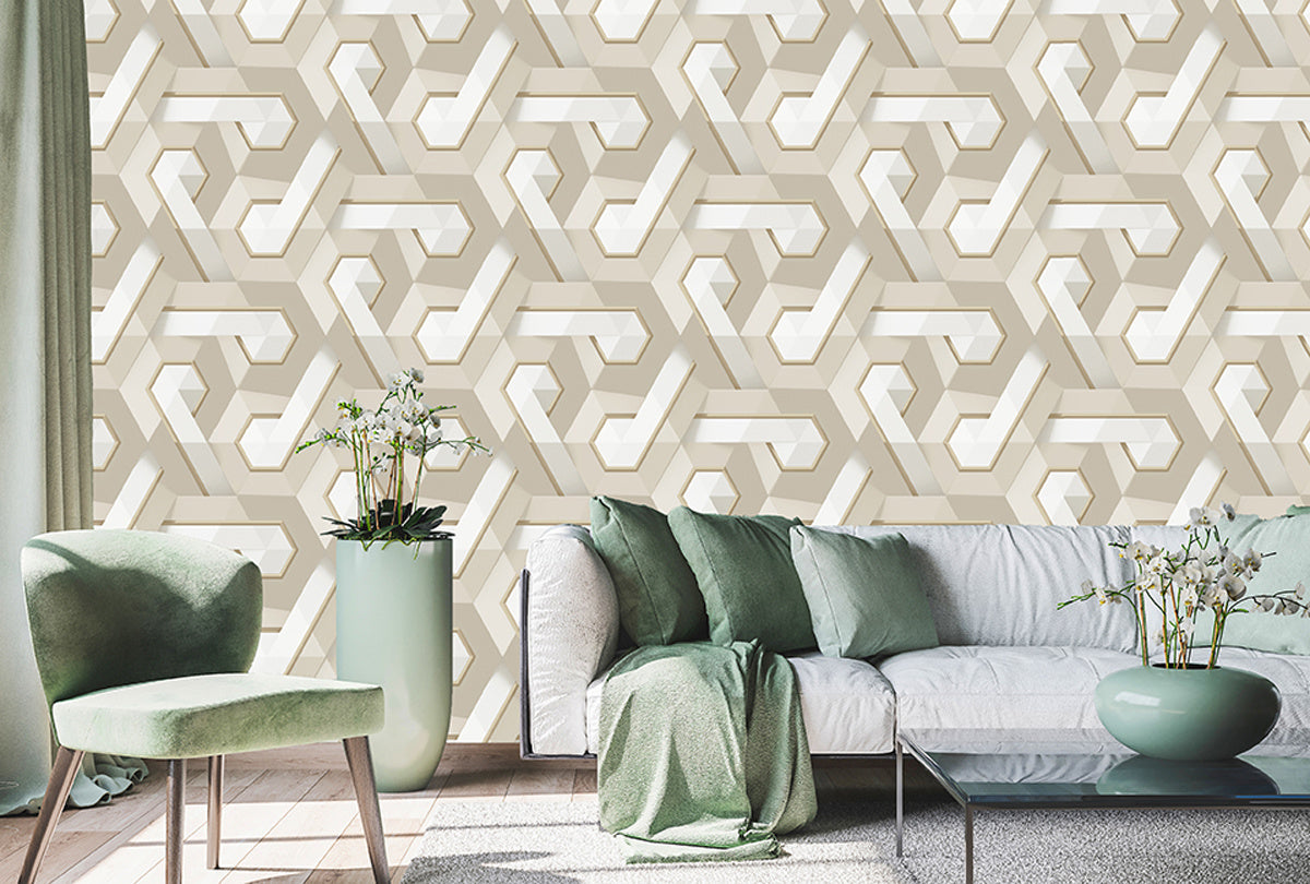 Behang Onyx dessin beige
