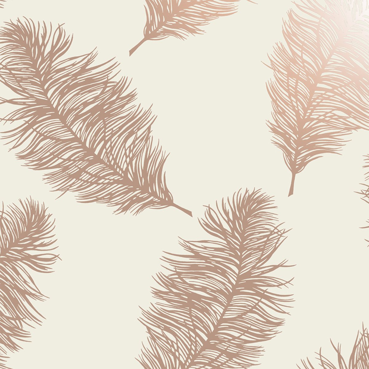 Behang Indulgence Feather cream/rose gold