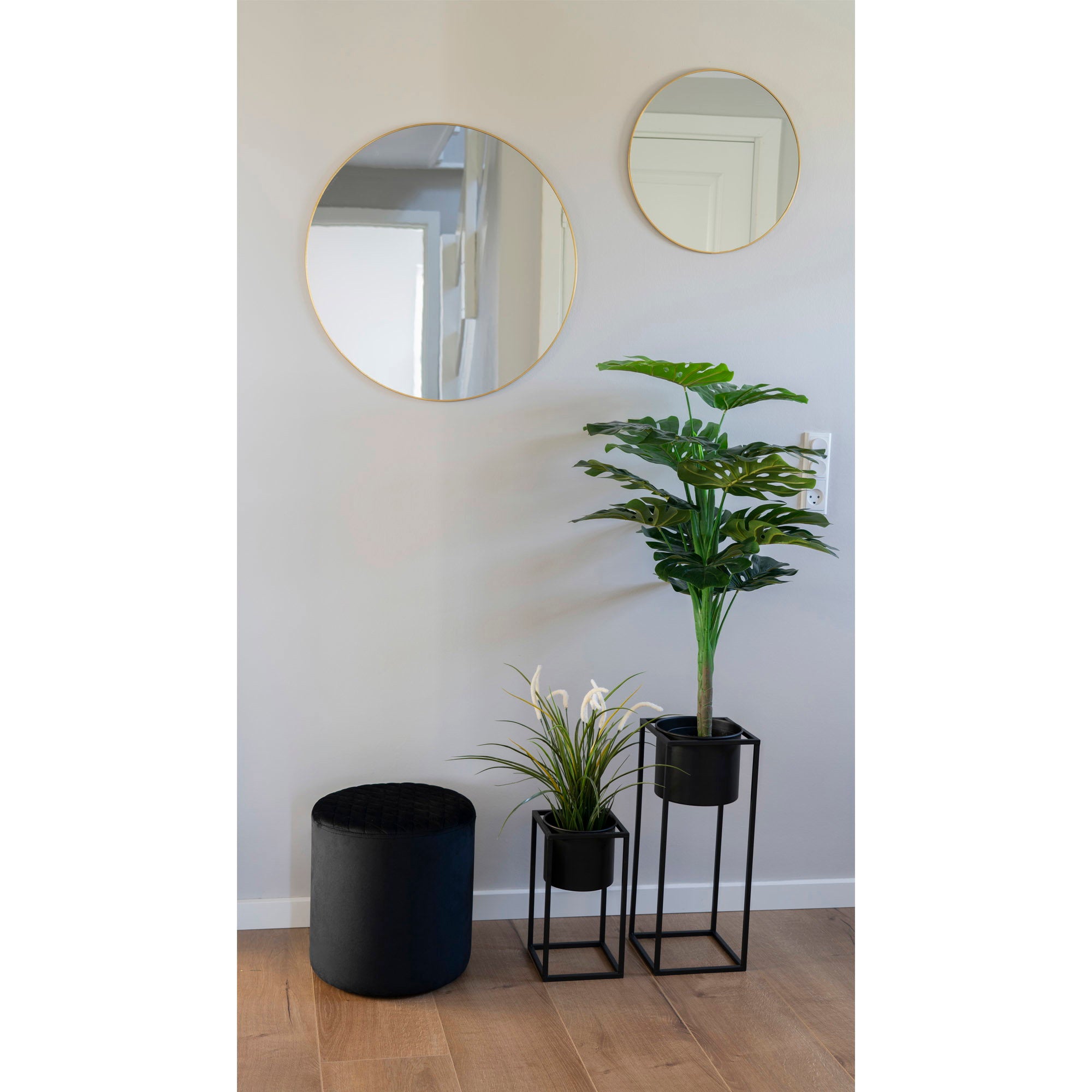 Plantenstandaard in zwart, set van 2