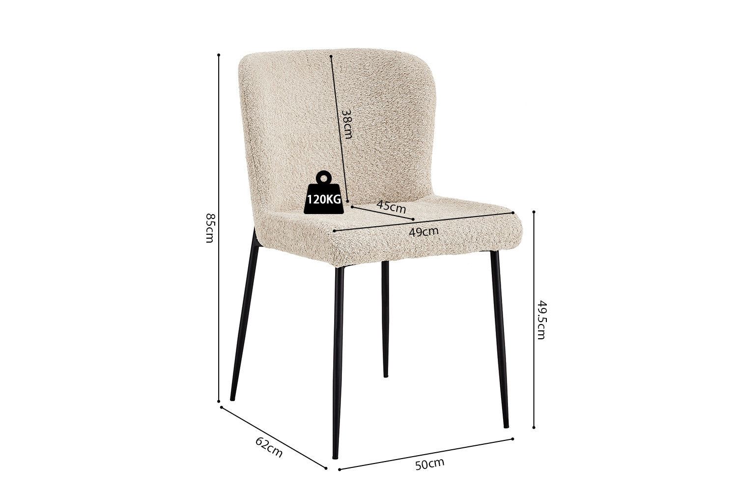 Stoel  Lisa Bouclé Beige