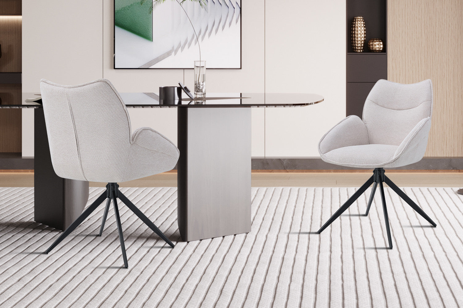 Stoel Mahi draaibare stoel Beige