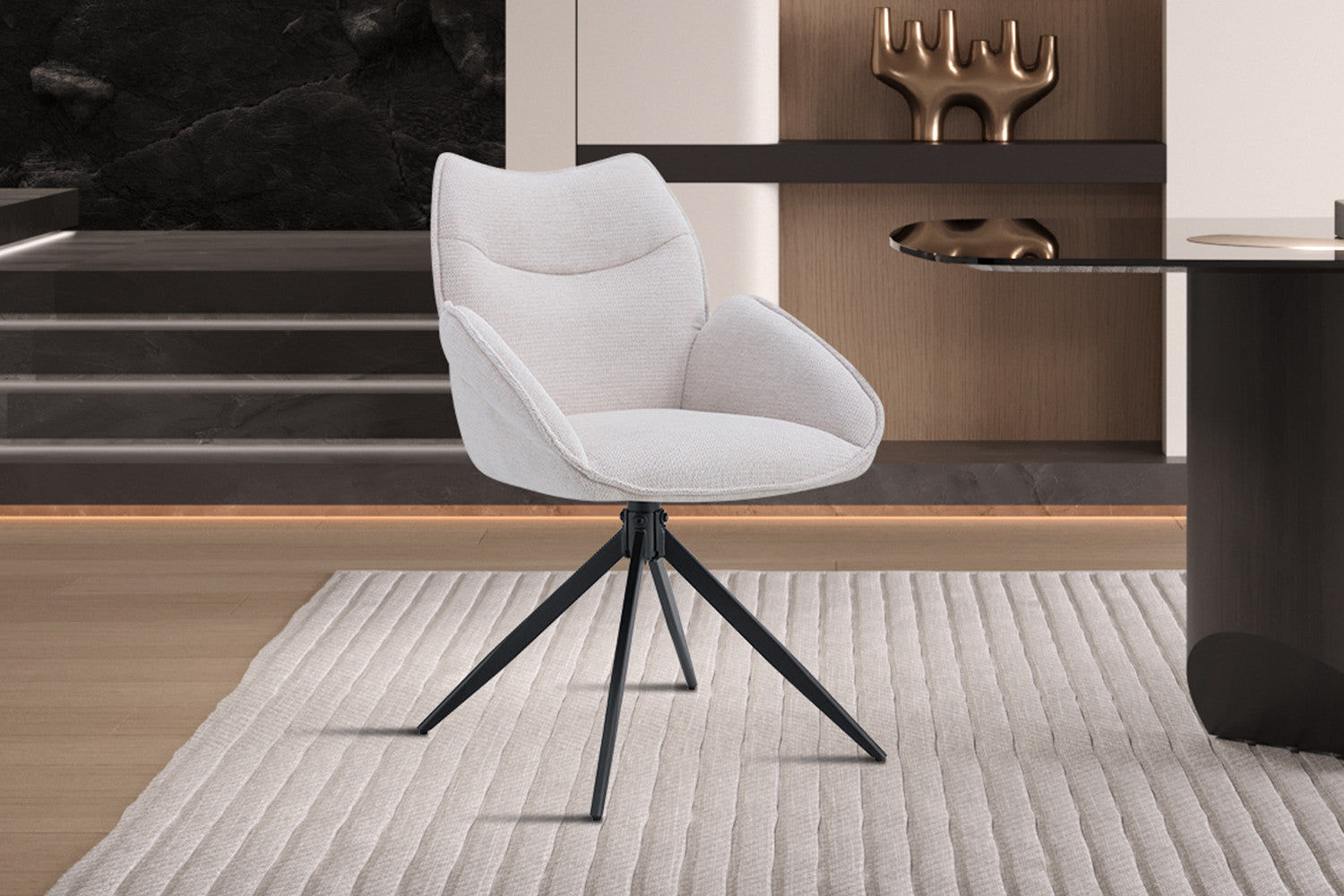 Stoel Mahi draaibare stoel Beige
