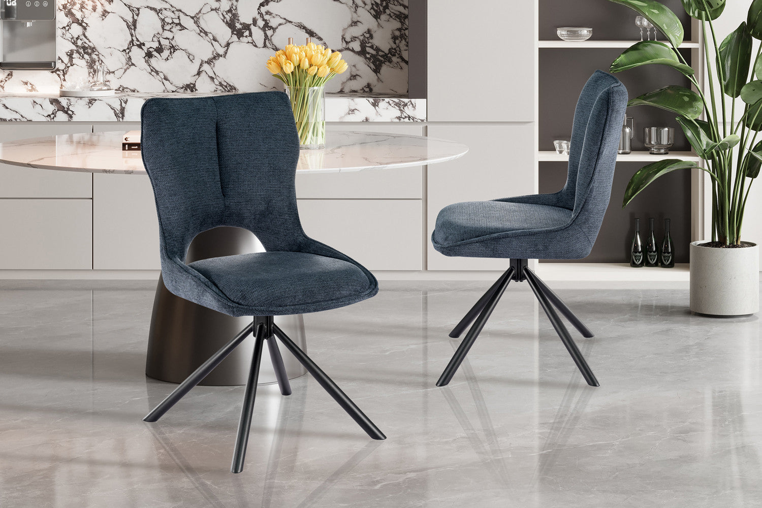 Stoel Mori draaibare stoel Blauw