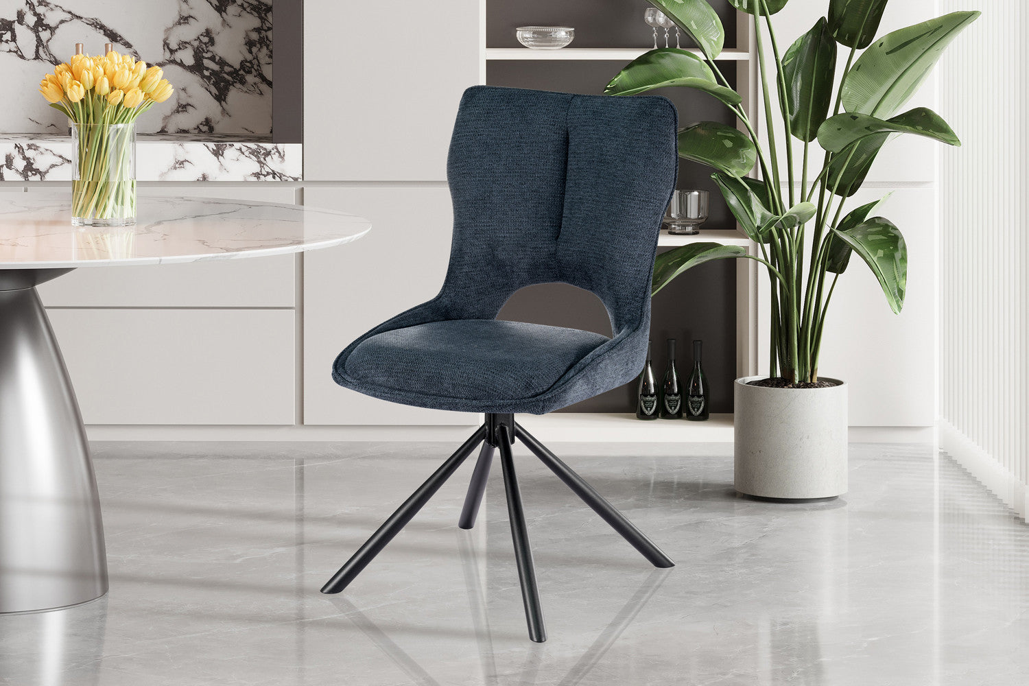 Stoel Mori draaibare stoel Blauw