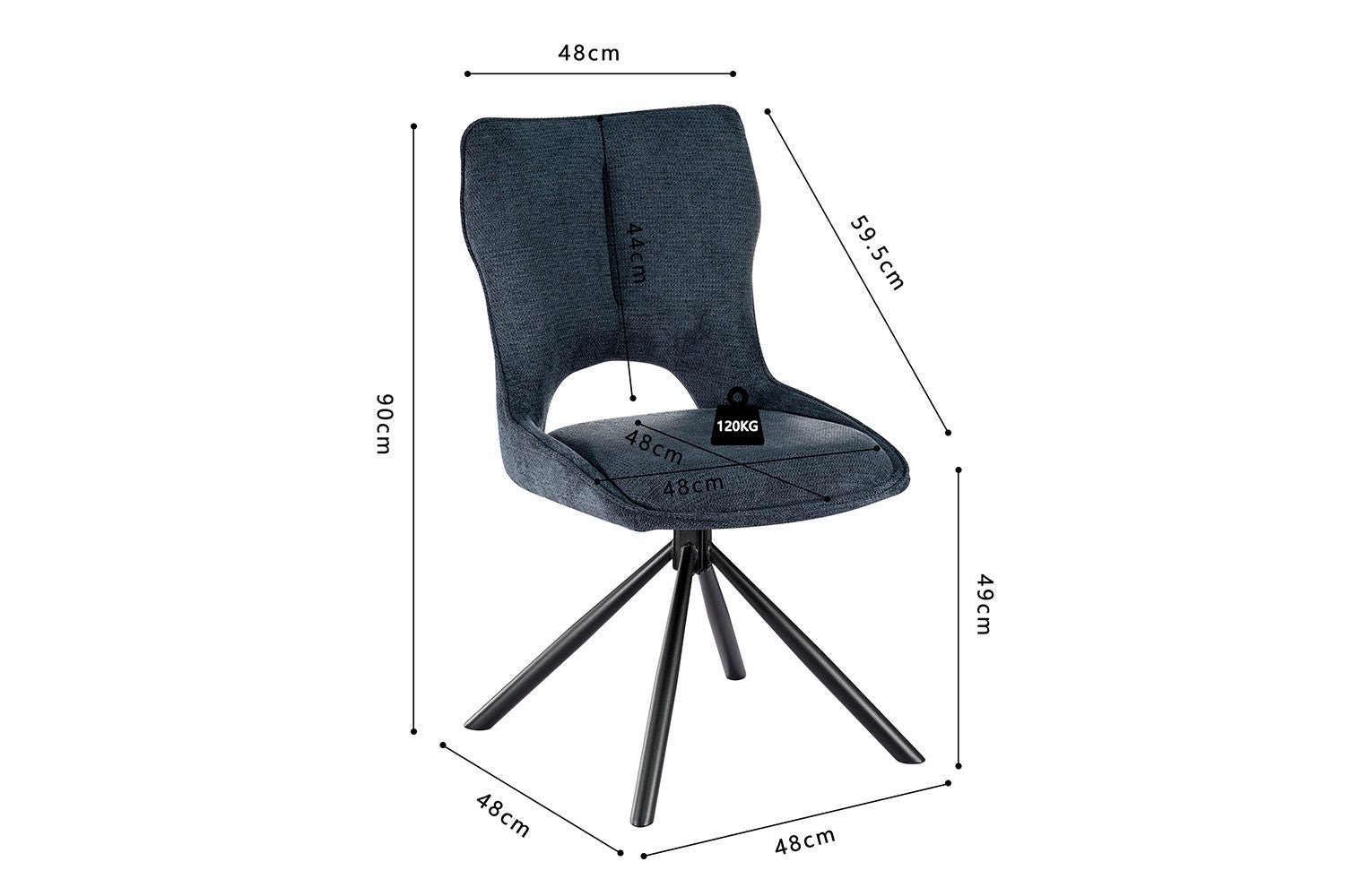Stoel Mori draaibare stoel Blauw