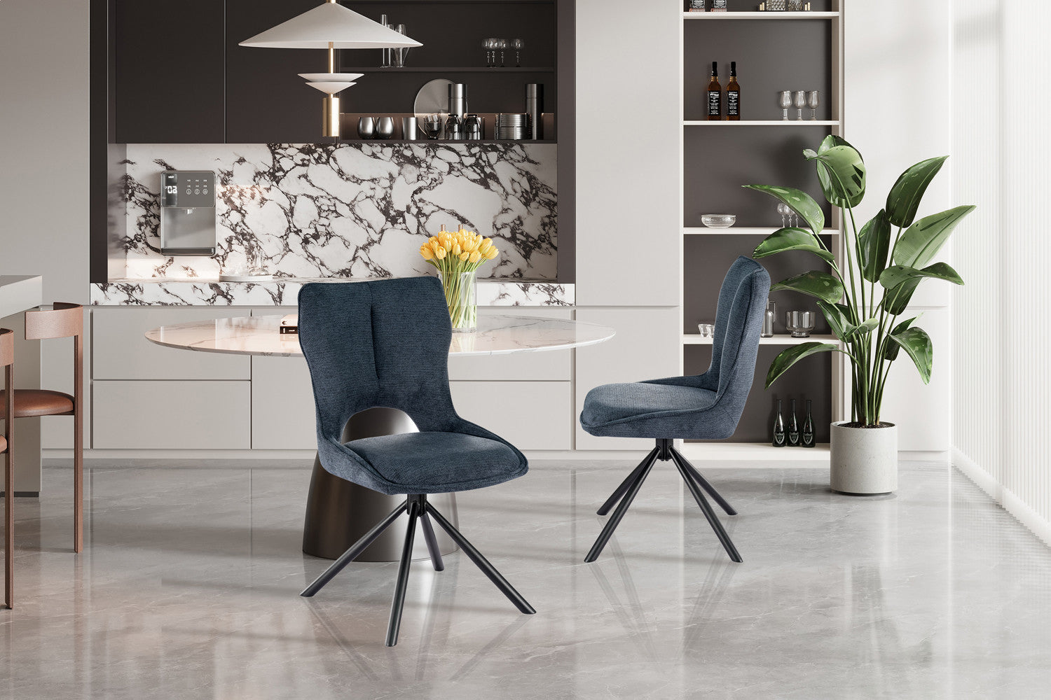 Stoel Mori draaibare stoel Blauw