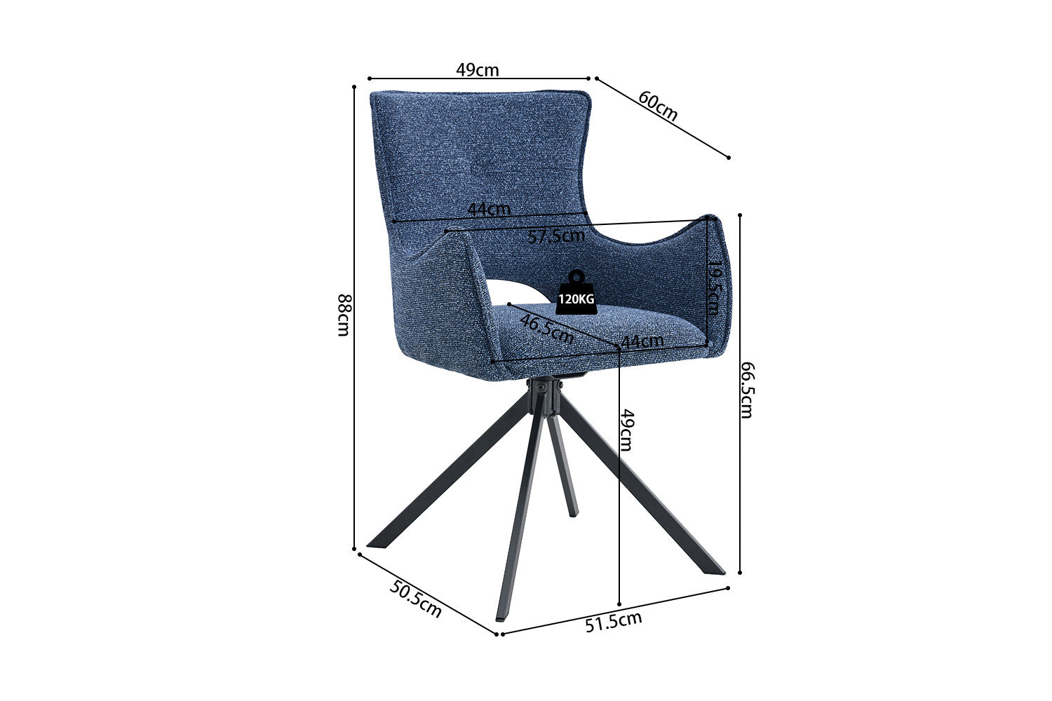 Stoel Billy Harper Blauw