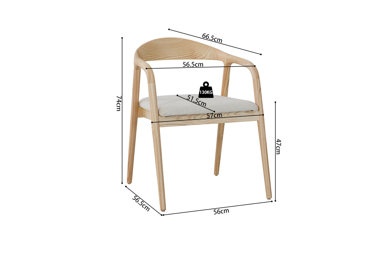 Stoel Claire Essenhout Milan Beige