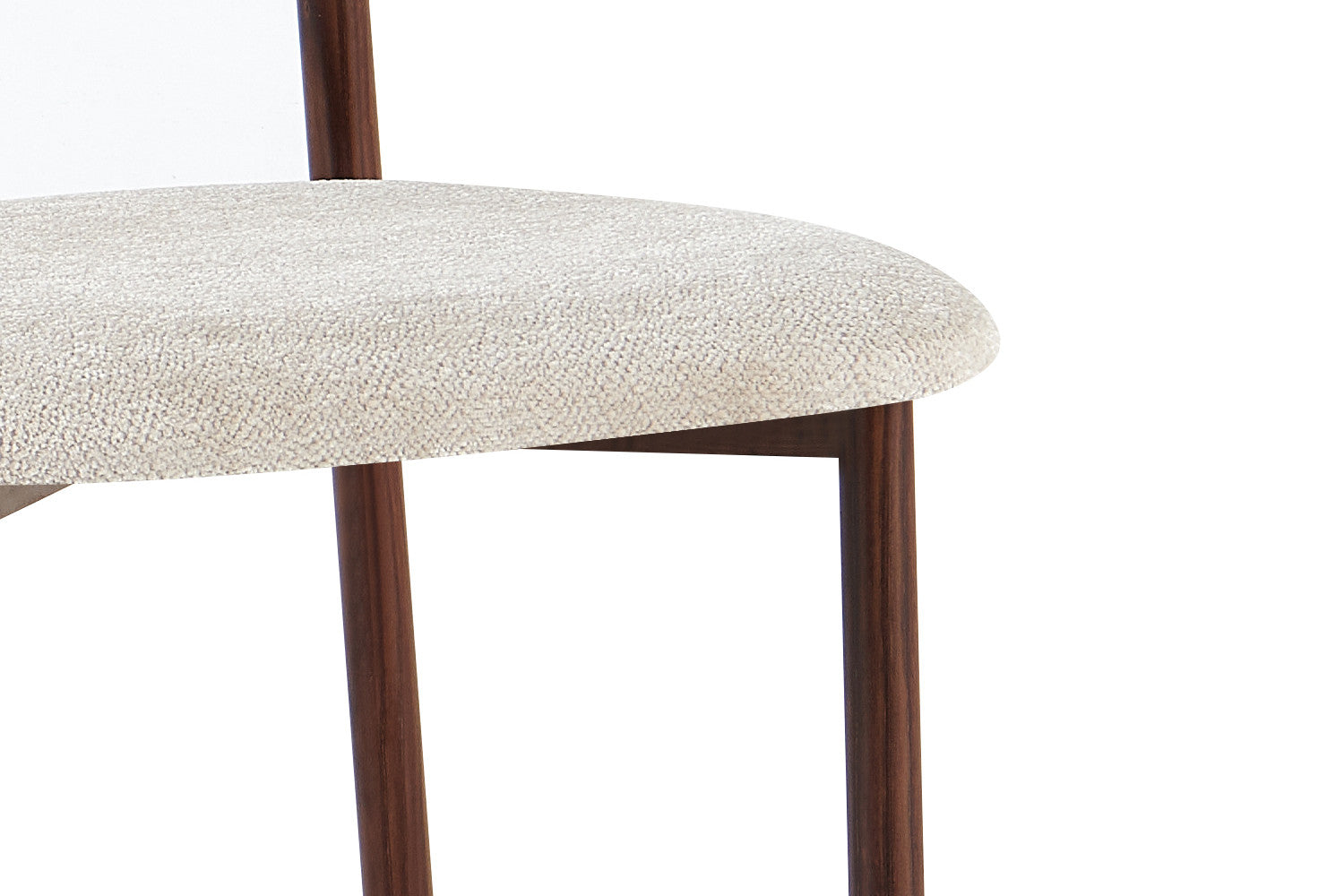Stoel 'Coco' Walnoot - Stof Fabb Raven 24 Beige