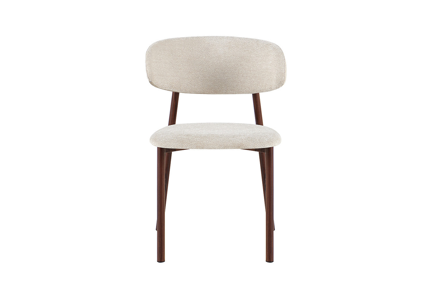 Stoel 'Coco' Walnoot - Stof Fabb Raven 24 Beige