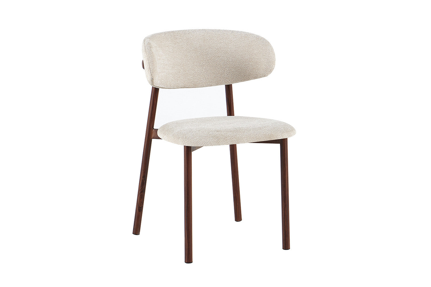 Stoel 'Coco' Walnoot - Stof Fabb Raven 24 Beige