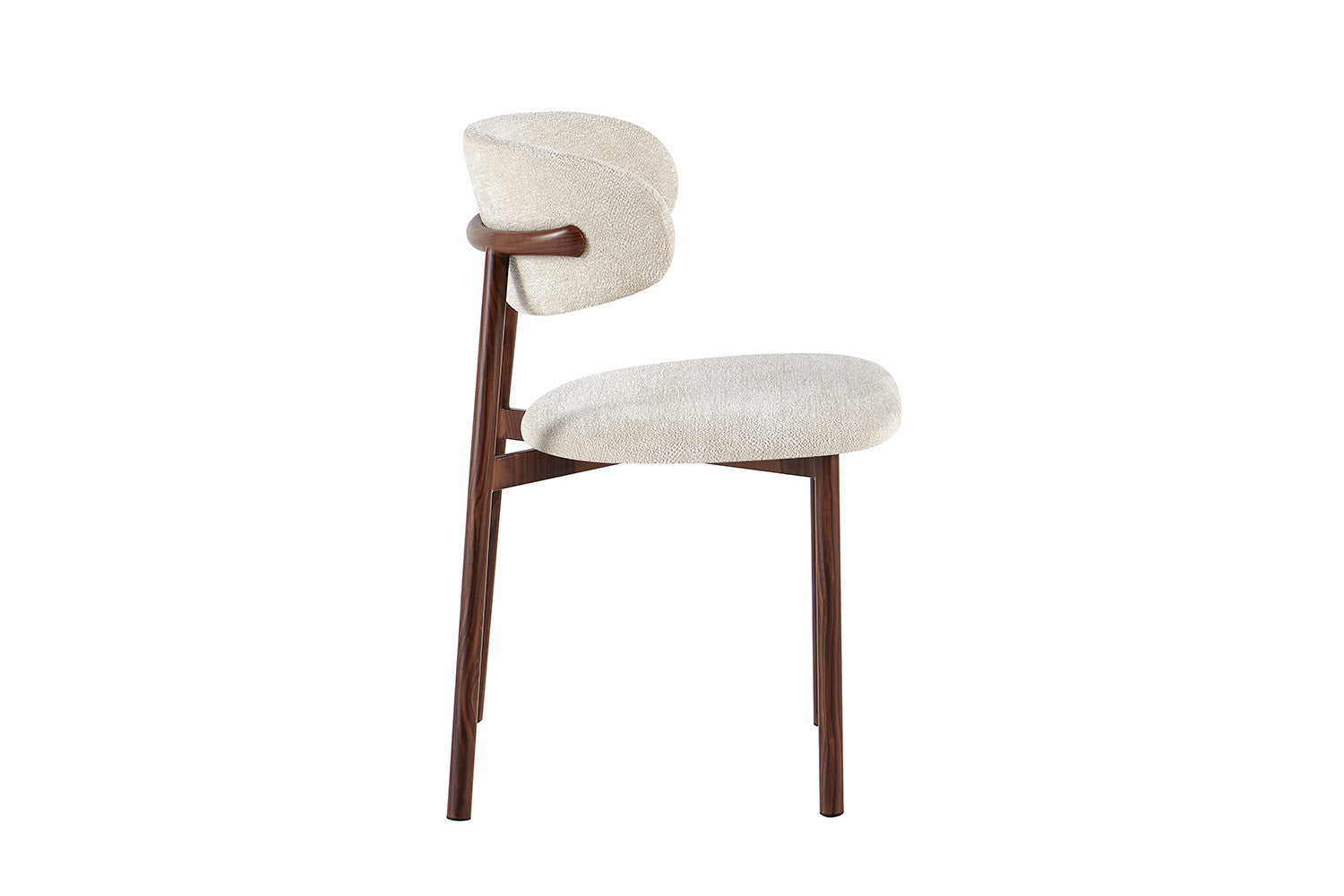 Stoel 'Coco' Walnoot - Stof Fabb Raven 24 Beige