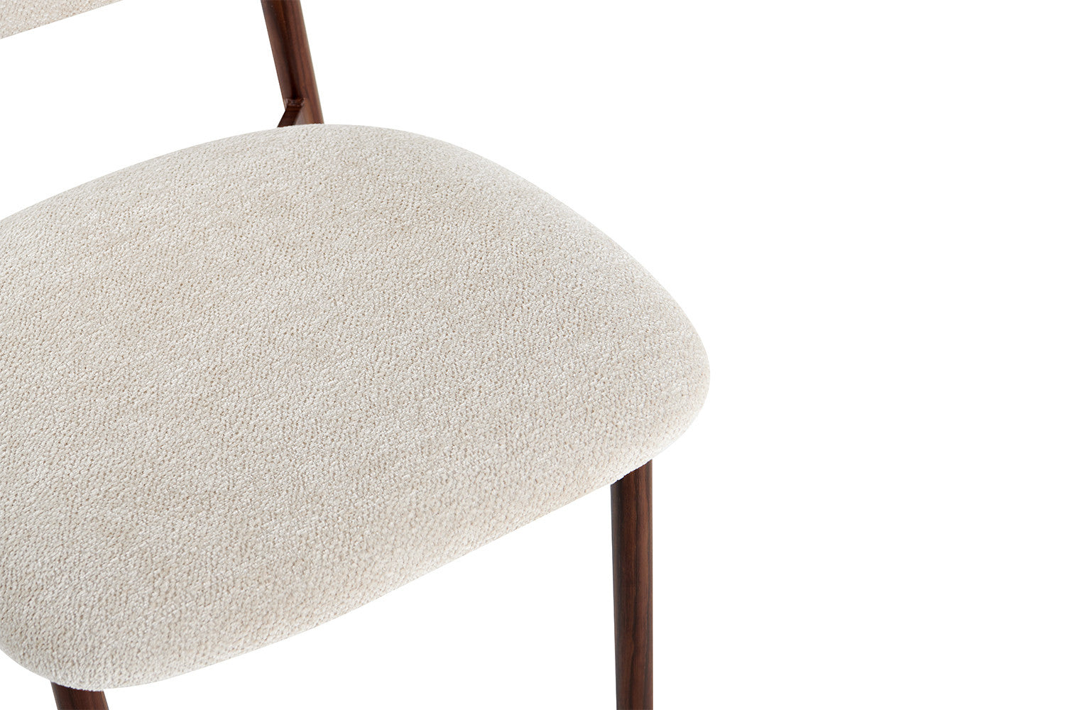 Stoel 'Coco' Walnoot - Stof Fabb Raven 24 Beige