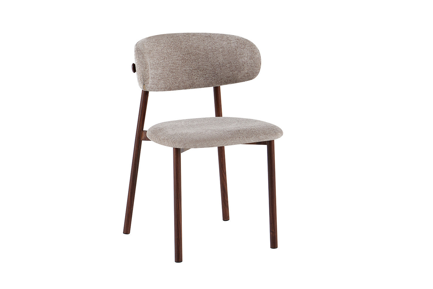 Stoel 'Coco' Walnoot - Stof Fabb Raven 30 Zand