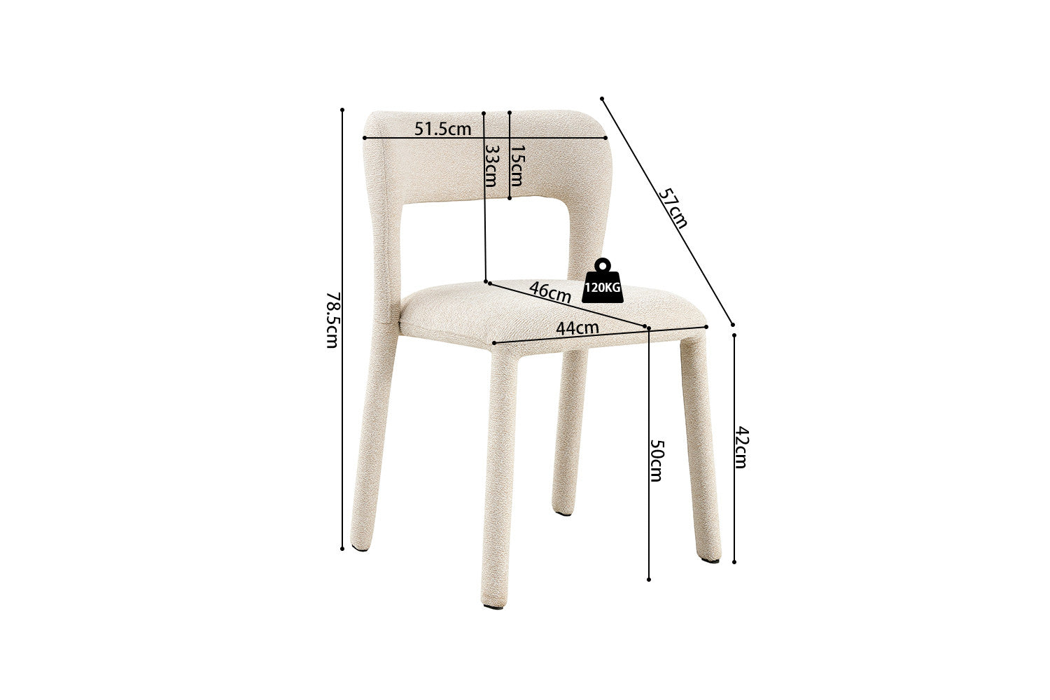 Stoel Elvas Stof Ote Sahara Beige