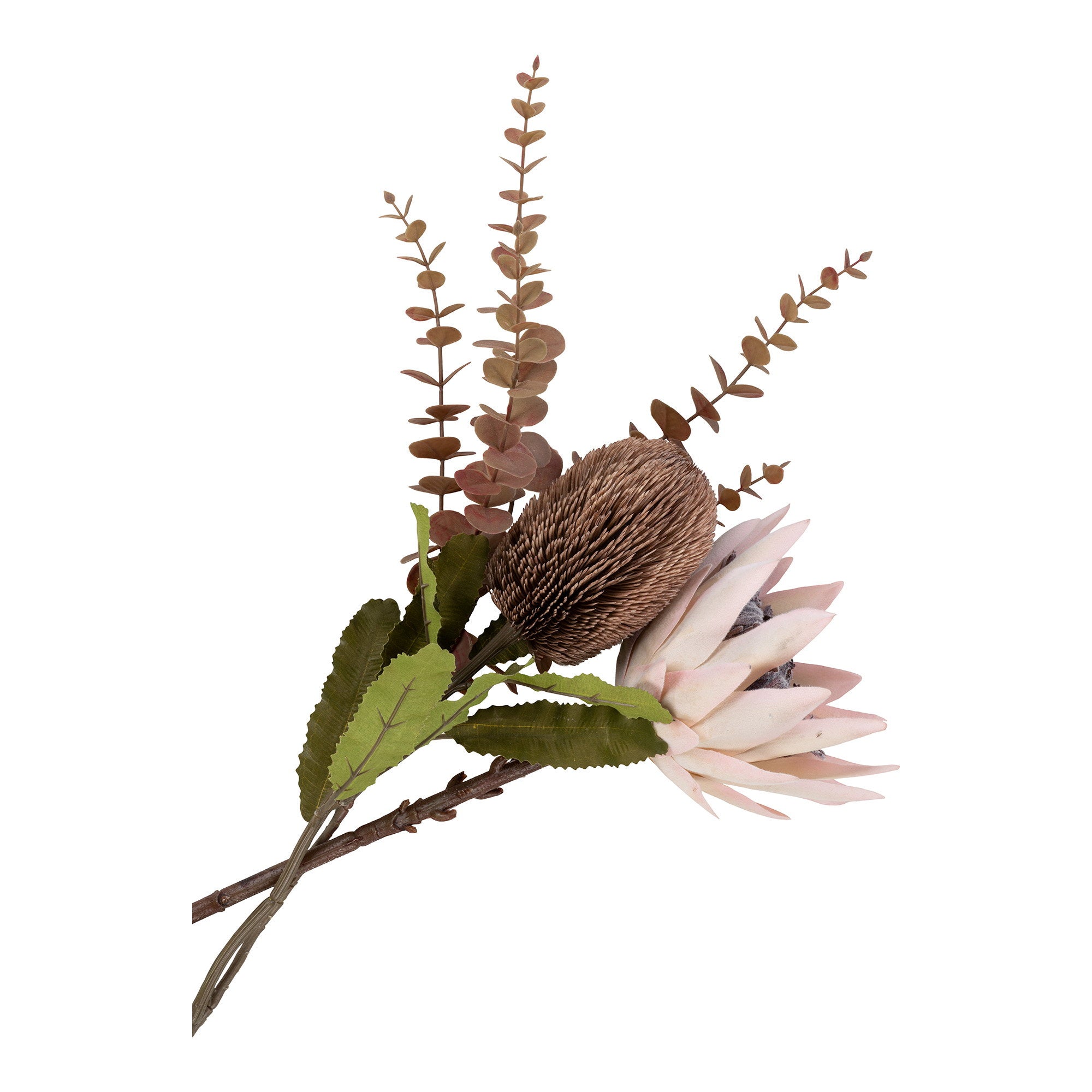 King Protea kunstboeket in bordeaux - 65 cm