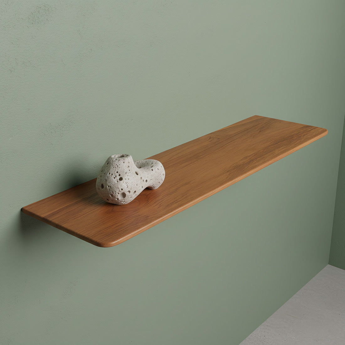 Craftsman teakhouten wandplank - 60 cm