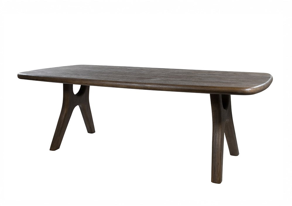 Eetkamertafel 220 met ronde hoeken, Mango Espresso Brown