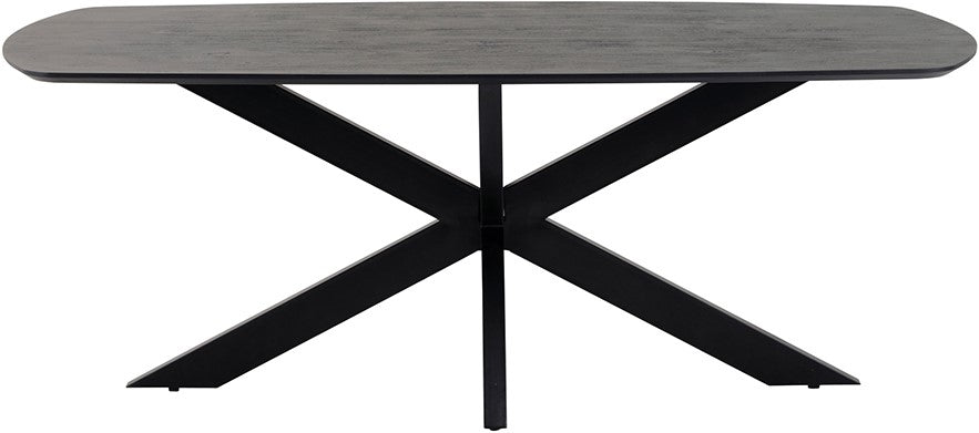 Eetkamertafel deens ovaal 180, Acacia Black