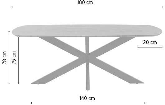 Eetkamertafel deens ovaal 180, Mango Smooth Natural