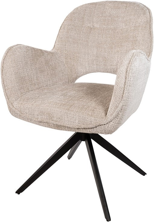 Alicia eetkamerstoel - draaipoot - Taupe