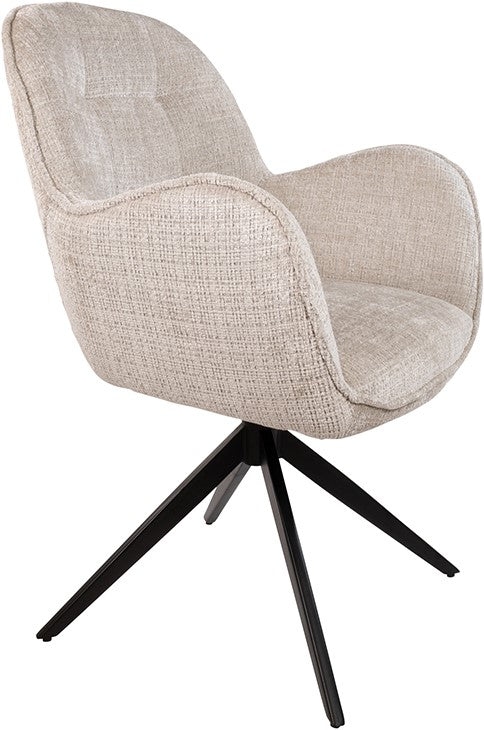 Alicia eetkamerstoel - draaipoot - Taupe