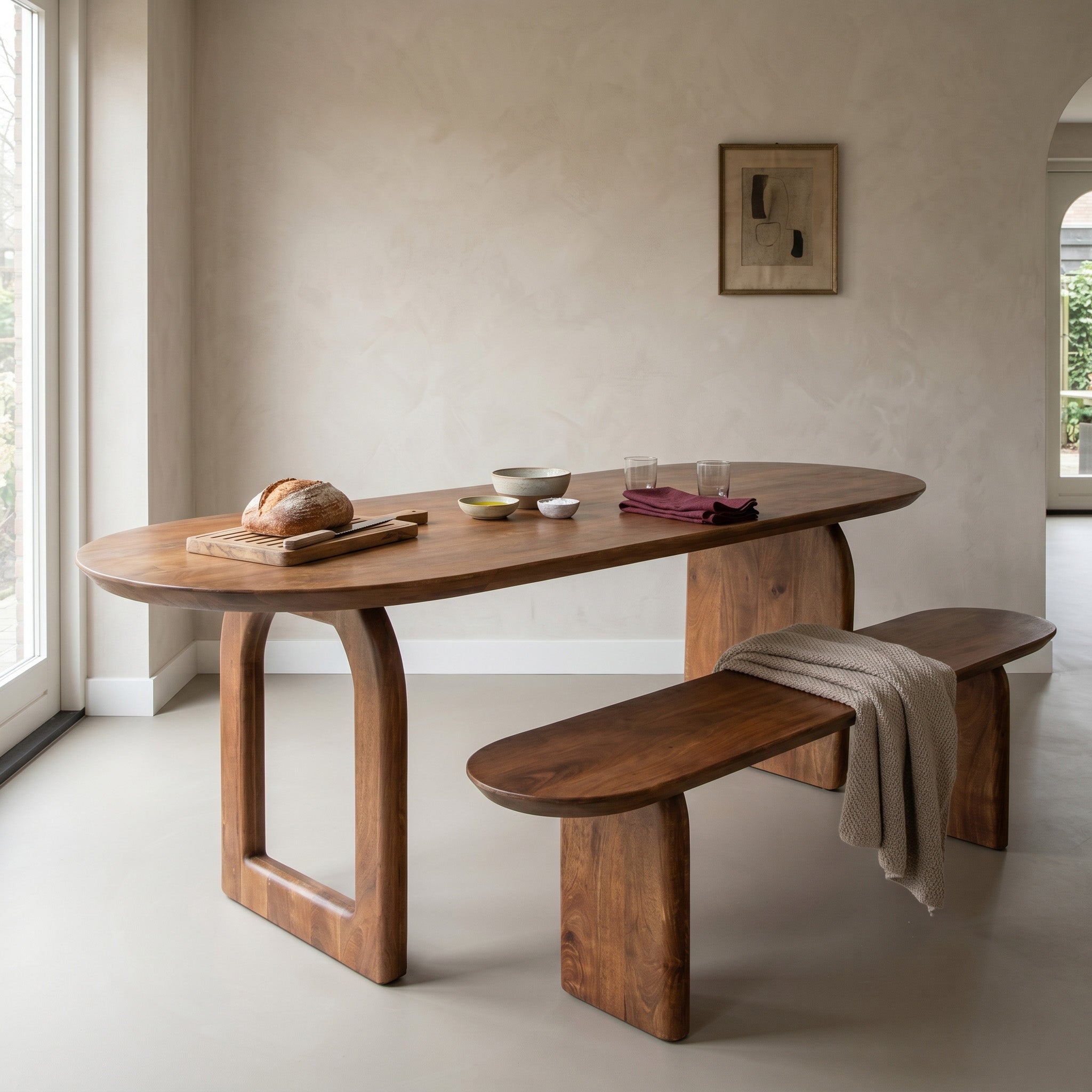 Bullnose eetkamerbank - 200 cm