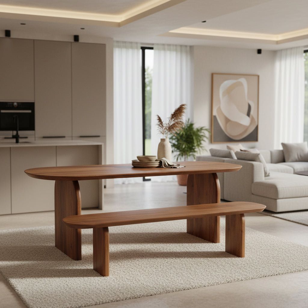 Bullnose eetkamerbank - 240 cm