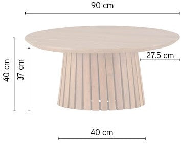 Salontafel Ø90 in Acacia Black