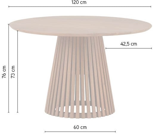 Eetkamertafel Ø120, Acacia Black