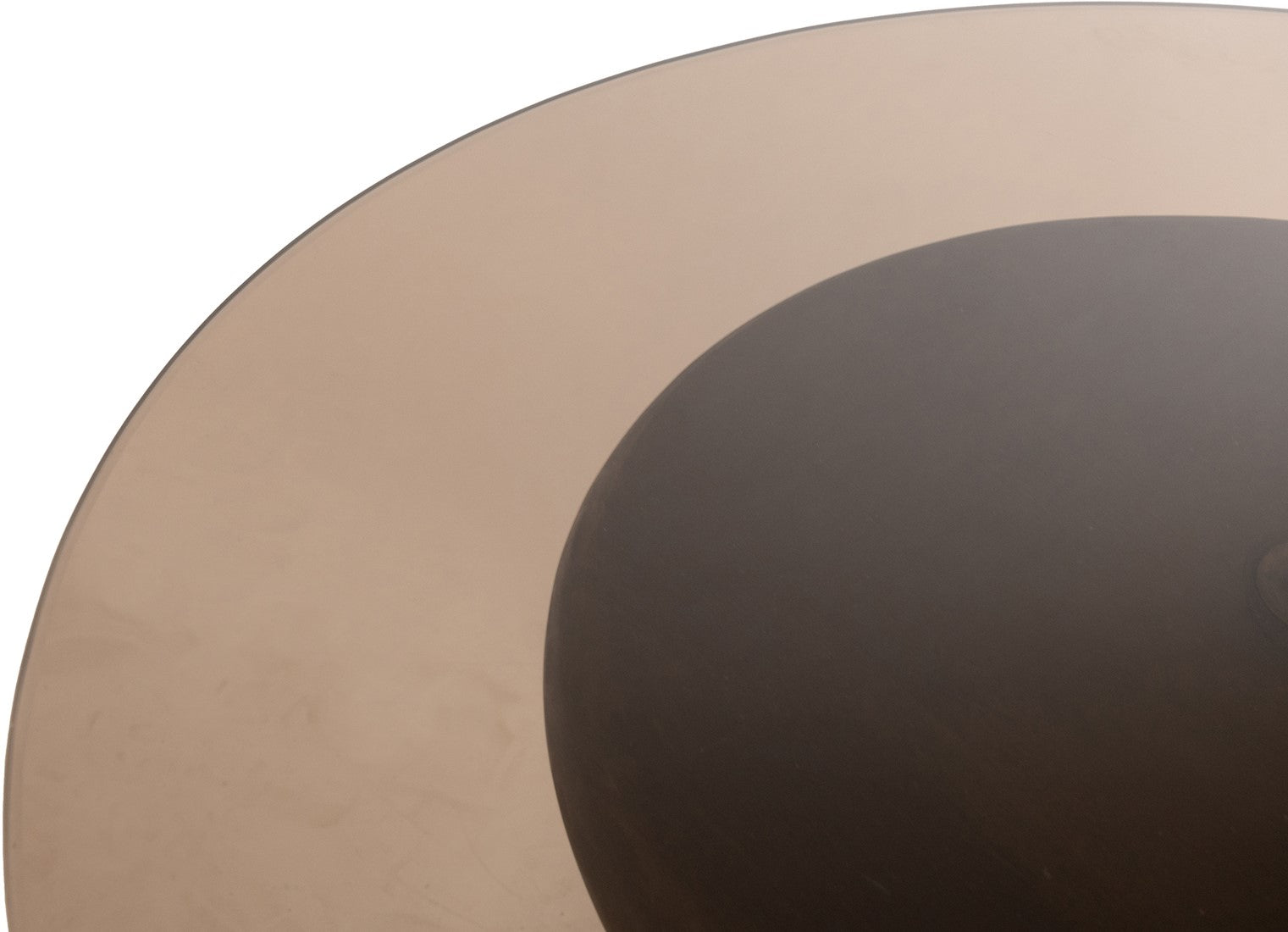 Yves bijzettafel Ø57, H47, Mango Matt Walnut, Smoke glass