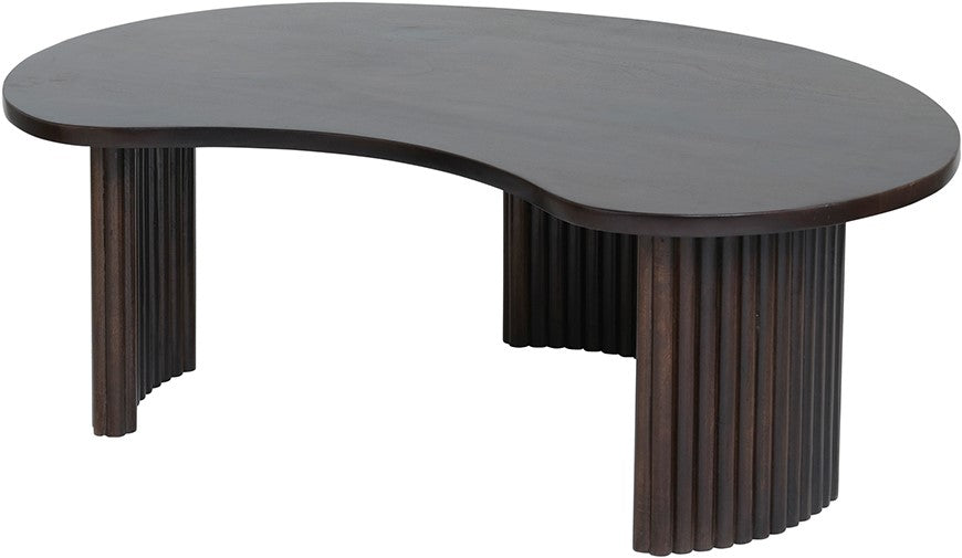 Firenze salontafel, boon vorm, Mango Brown Walnut