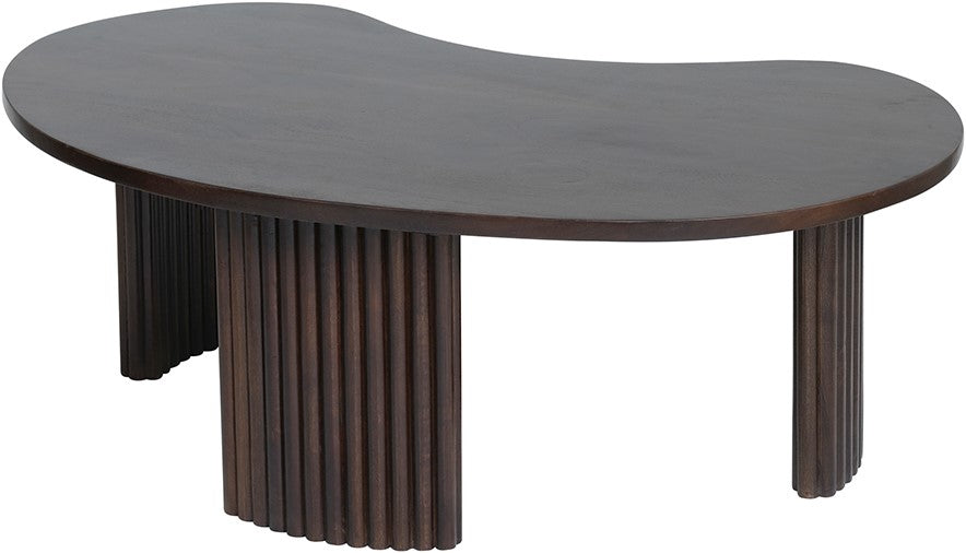 Firenze salontafel, boon vorm, Mango Brown Walnut