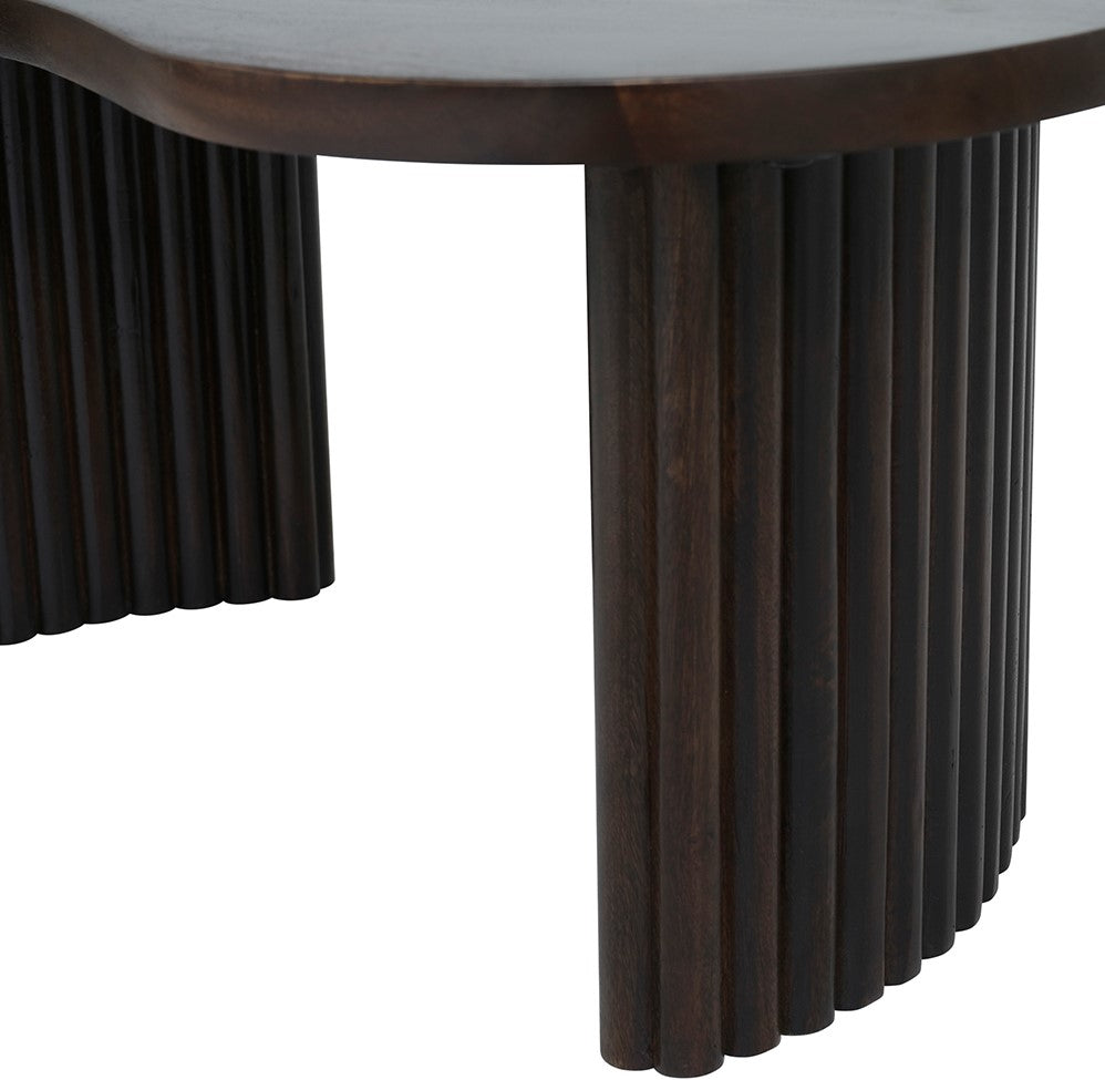 Firenze salontafel, boon vorm, Mango Brown Walnut