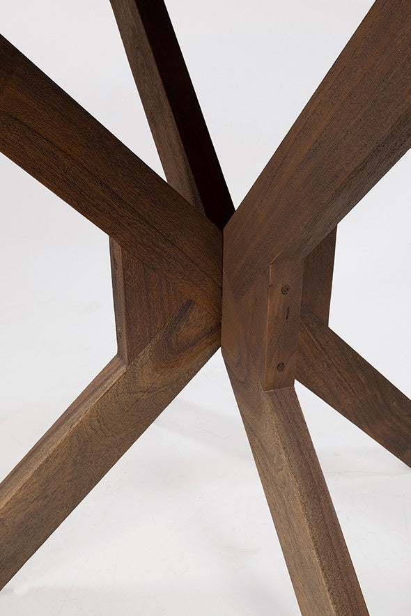 Eetkamertafel Ø130, Acacia Marron Brown