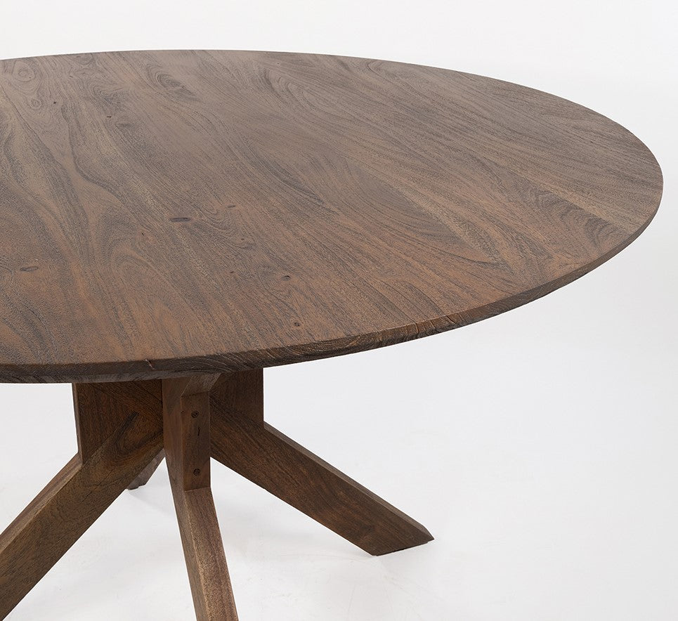 Eetkamertafel Ø150, Acacia Marron Brown