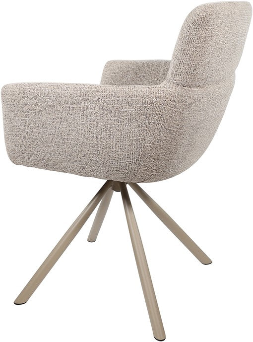 Harry armstoel - taupe draaipoot 360