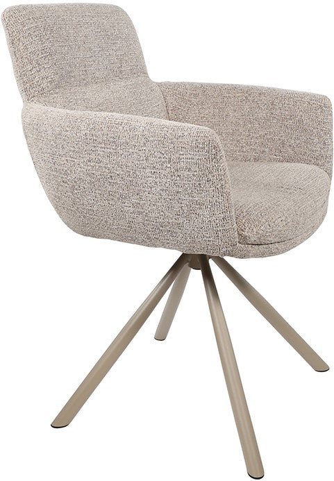 Harry armstoel - taupe draaipoot 360
