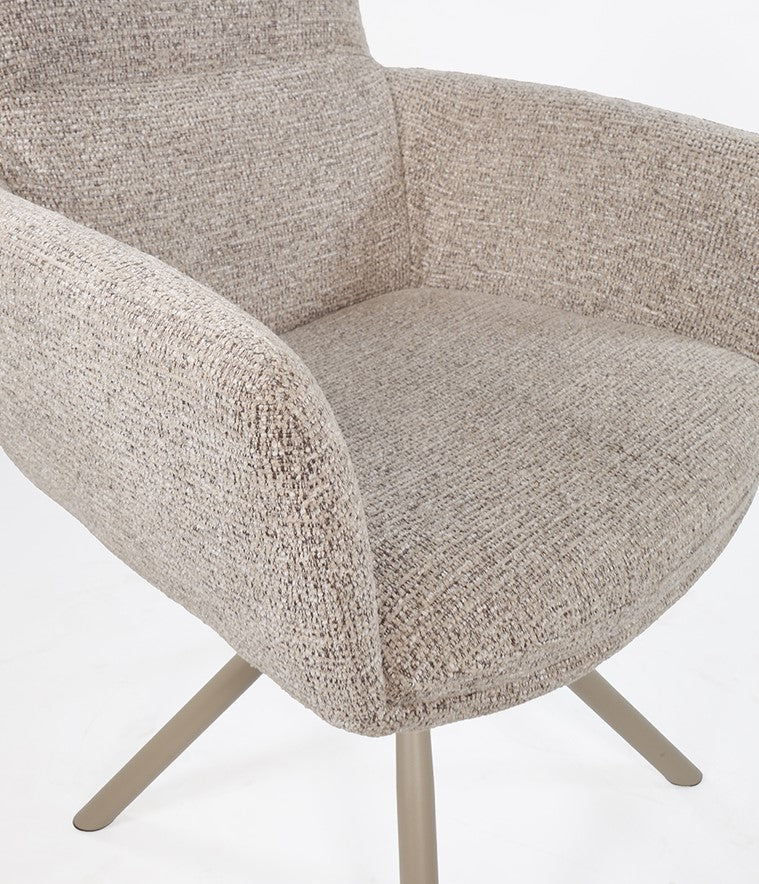 Harry armstoel - taupe draaipoot 360