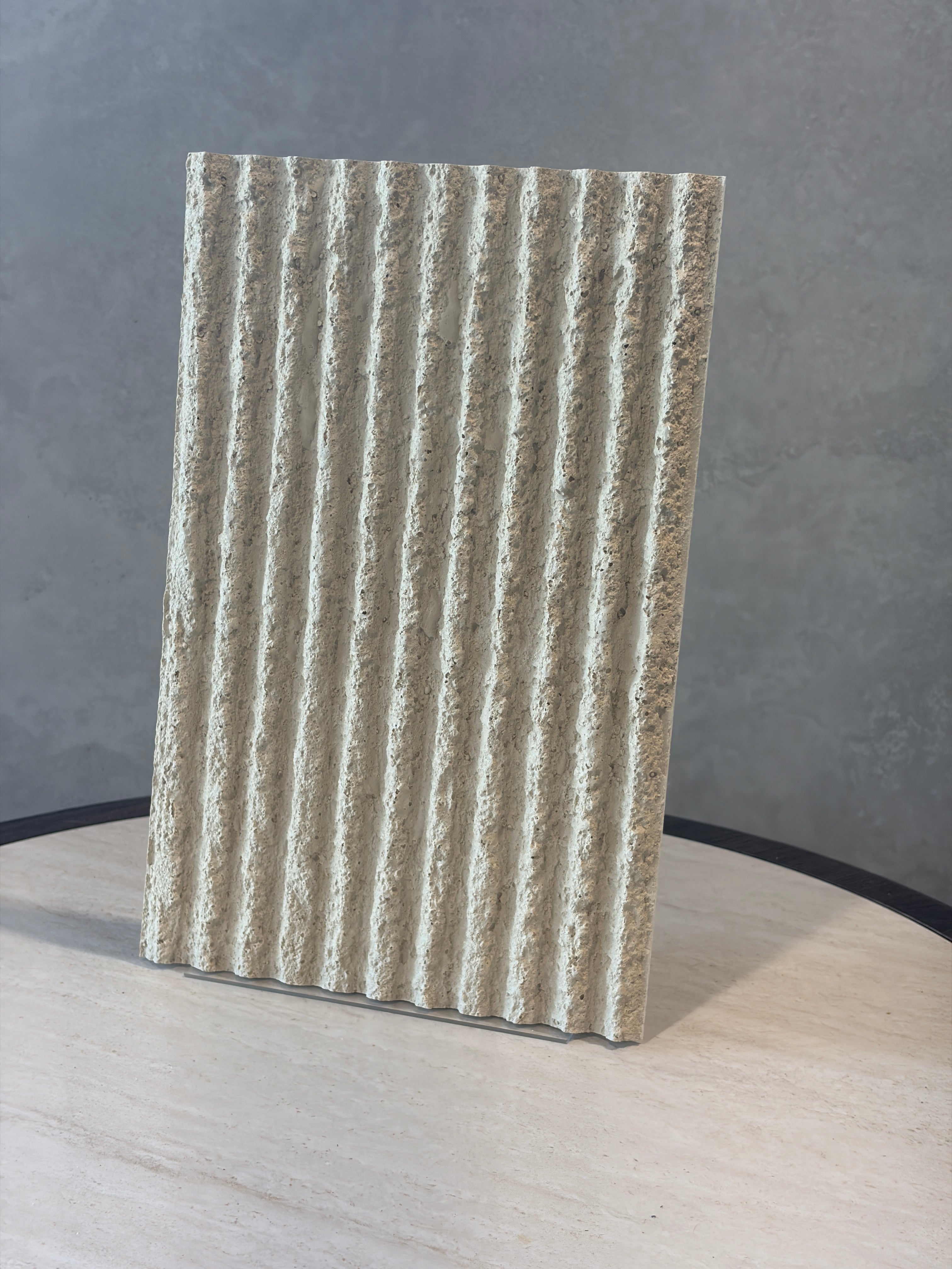 Natuurlijk paneel - Round Line Stone beige 280 x 60 cm