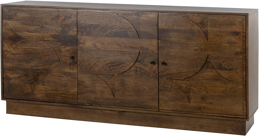 Dressoir 180 met 3 deuren, Mango Brown Walnut